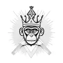 monkey with crown tattoo design idea