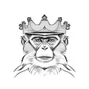 monkey with crown tattoo design idea