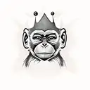 monkey with crown tattoo design idea