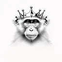 monkey with crown tattoo design idea