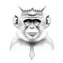 monkey with crown tattoo design idea
