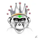 monkey with crown tattoo design idea