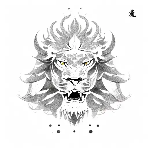 Dragon, lion, EMS, shield  tattoo design idea