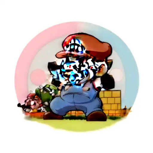 Braso entero de Mario bros  tattoo design idea