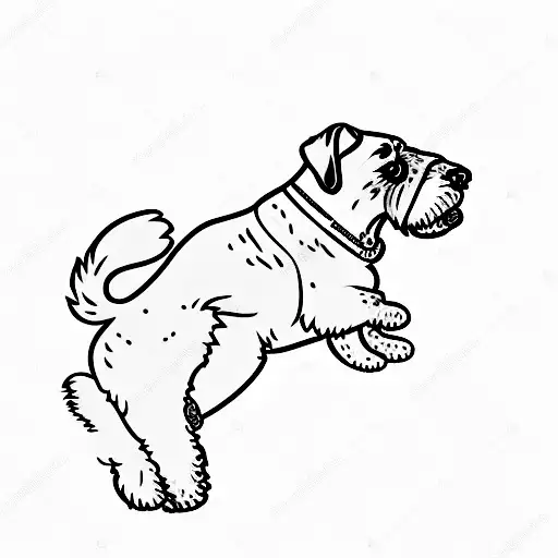 full body side view of a schnauzer swimming underwater  tattoo design idea