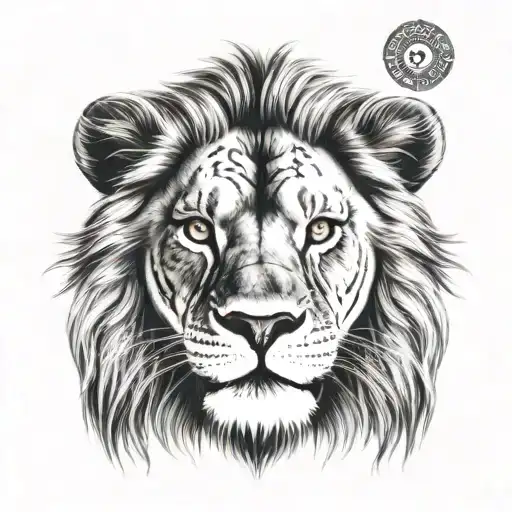A lion with a third eye on its forehead symbolizing inner strength and intuition tattoo design idea