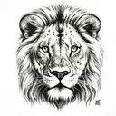 A lion with a third eye on its forehead symbolizing inner strength and intuition tattoo design idea
