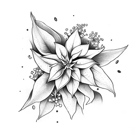 lily of the valley and poinsettia  tattoo design idea