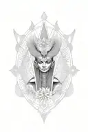 Thoth Egyptian God in front of the flower of life  tattoo design idea