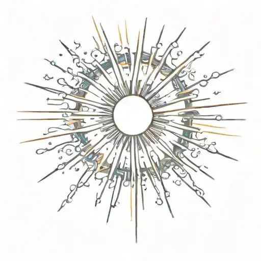 sun rays shining tattoo design idea