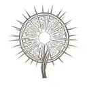 sun rays shining tattoo design idea