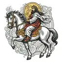 jesus on white horse  tattoo design idea