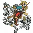 jesus on white horse  tattoo design idea