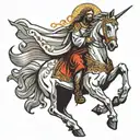 jesus on white horse  tattoo design idea