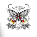 black and gray butterfly  tattoo design idea