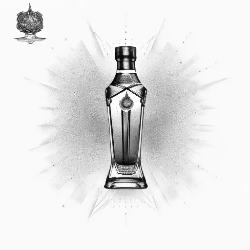 Johnny walker whisky bottle tattoo design idea