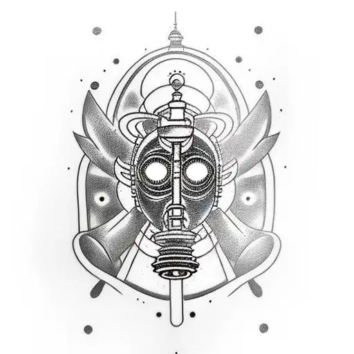 Bioshock, Rabbit Mask, Lighthouse, Flowers tattoo design idea