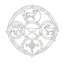 Combine the zodiac symbols of Leo, Pisces, Sagittarius and Taurus. tattoo design idea