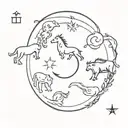 Combine the zodiac symbols of Leo, Pisces, Sagittarius and Taurus. tattoo design idea