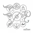 Combine the zodiac symbols of Leo, Pisces, Sagittarius and Taurus. tattoo design idea