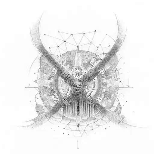 Mindfulness fading into binary code  tattoo design idea