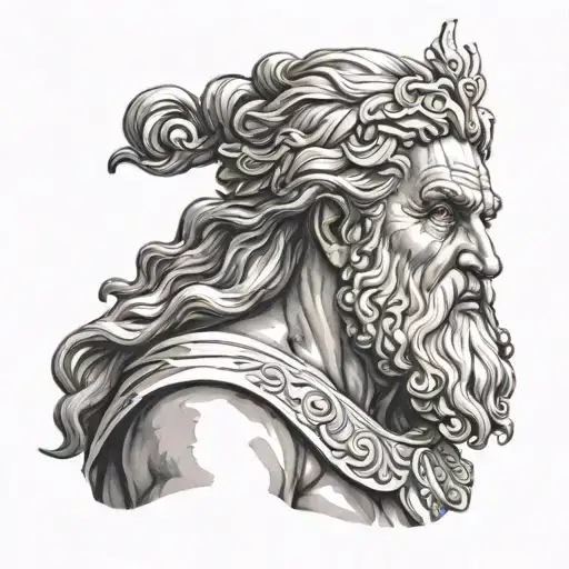 greek god zeus tattoo design idea