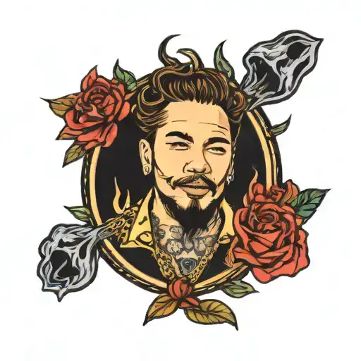 post malone text written tattoo design idea
