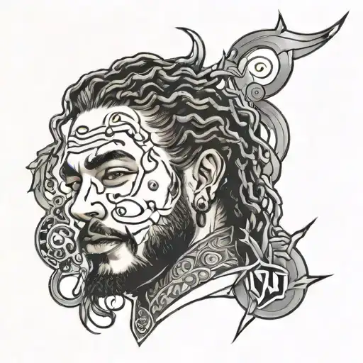 post malone text tattoo design idea