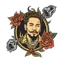 post malone text written tattoo design idea