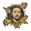 post malone text written tattoo design idea