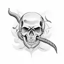 Skull snake tattoo design idea