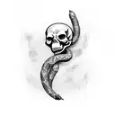 Skull snake tattoo design idea