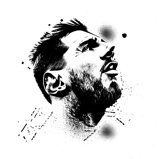 messi goal celebrating from behind with his hands and head looking up tattoo design idea