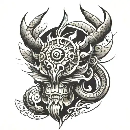 trible tattoo with 808 tattoo design idea