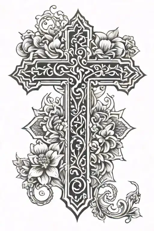 Joy, Cross, Breast Cancer tattoo design idea