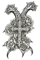 Cross, Breast Cancer tattoo design idea