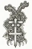 Cross, Breast Cancer tattoo design idea