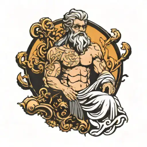 Zeus holding tattoo design idea