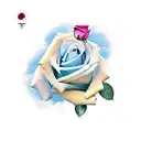 cloud with roses tattoo design idea