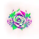 cloud with roses tattoo design idea