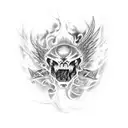 dodge charger with fire tattoo design idea