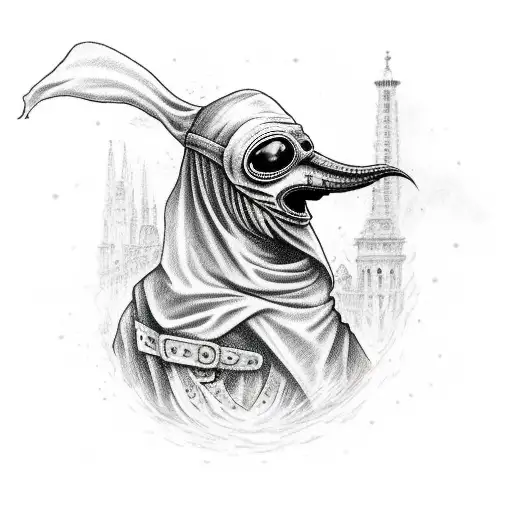 plague doctor with the words (carpe noctem) tattoo design idea