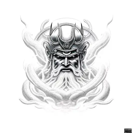 raijin god of thunder tattoo design idea
