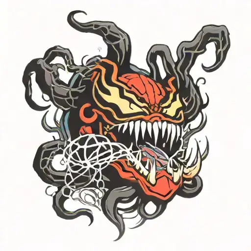 venom spider tattoo design idea