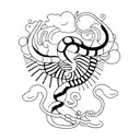 microscop with a snake tattoo design idea