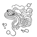 microscop with a snake tattoo design idea