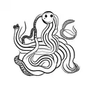 microscop with a snake tattoo design idea