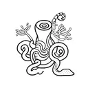 microscop with a snake tattoo design idea