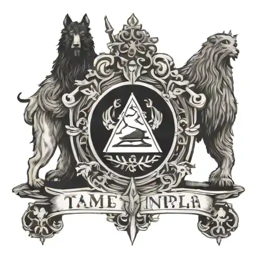 tame impala currents blending into family crest  tattoo design idea