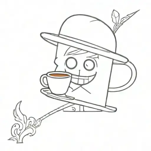 coffee,carpentry,anime one piece tattoo design idea